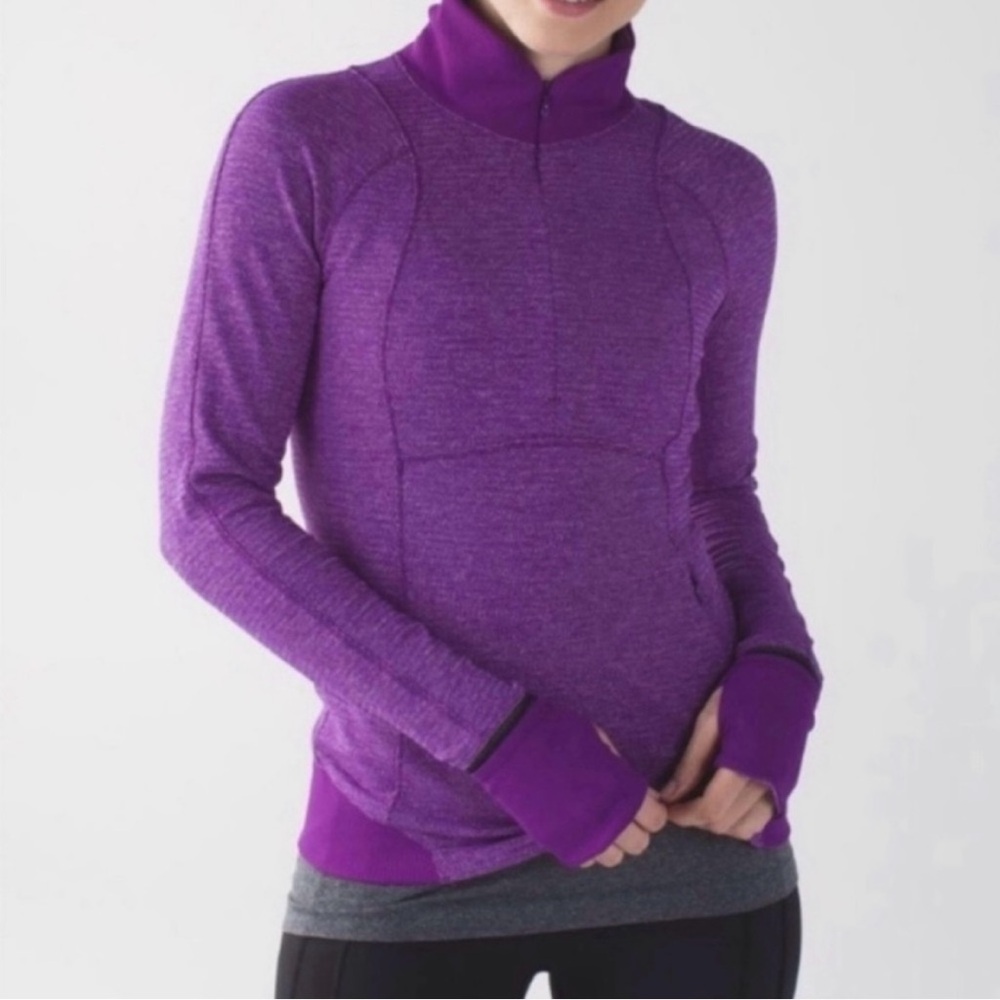 Lululemon runderful 1/2 workout jacket zip in purple
